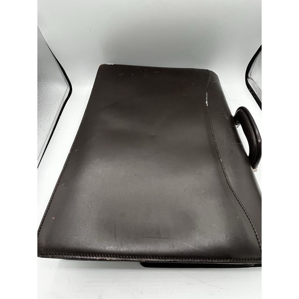 Vintage Gucci Dark Brown Leather Briefcase Combination Lock Made Italy AS IS - Picture 4 of 15